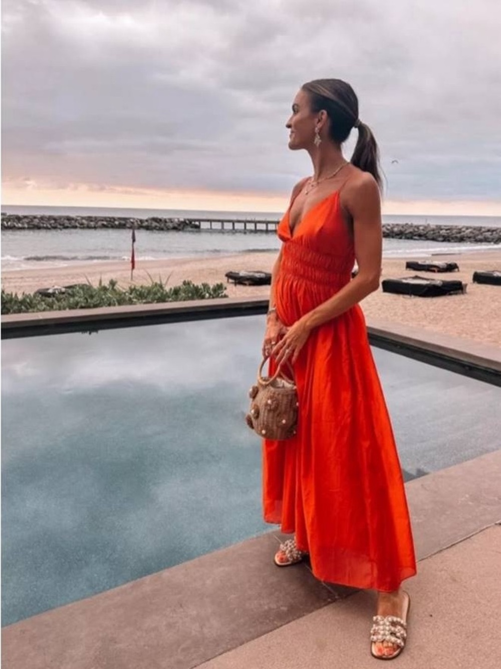 Moon River Red Sleeveless Maxi Dress